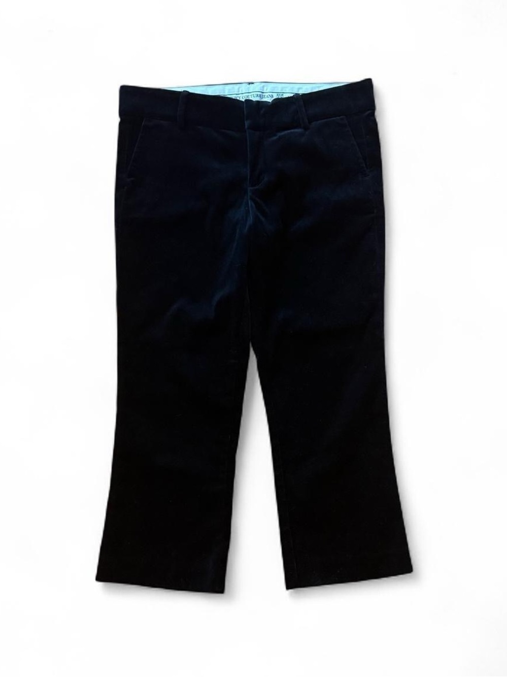 Black Velvet Low Rise Cropped Straight Dress Pant Academia Corporate Capsule